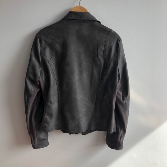 Calvin Klein Faux Leather Full Zip Moto Jacket - Picture 2 of 6